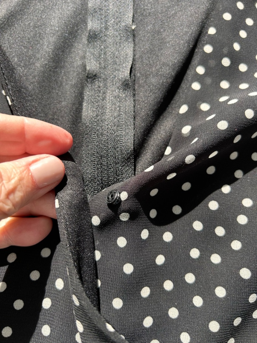 My Michelle Polka Dot Faux Wrap Skater Dress. Flutter Sleeve. Feminine. Retro. - Picture 6 of 12